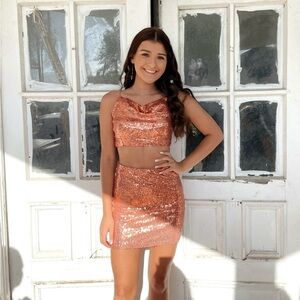 Sparkling Sequin Two-Piece Set - women’s small - homecoming